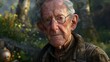 © pisan - Elderly Man in Nature, Portrait of Wisdom and Tranquility, Peaceful Expression, Serene Atmosphere, Elderly Male, Senior Citizen, Aging, Old Man, Rustic, Natural Beauty, Outdoor Portrait, Forest