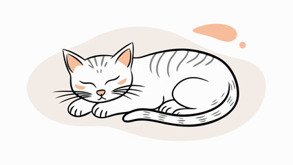 Wall Mural - Peaceful Sleeping Cat Vector Illustration Perfect for Design Projects