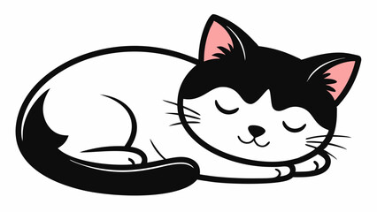 Wall Mural - Peaceful Sleeping Cat Vector Illustration Perfect for Design Projects