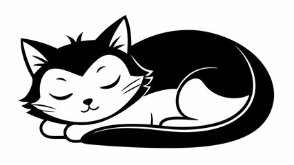 Wall Mural - Peaceful Sleeping Cat Vector Illustration Perfect for Design Projects