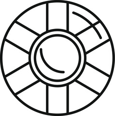 Poster - thin line icon of a round spaceship window with separators, perfect for space travel and futuristic 