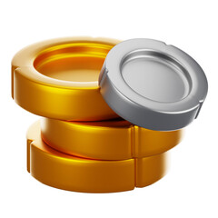 Poster - 3d rendering money icon with cartoon style. Game icon concept
