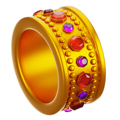 Poster - 3d rendering ring icon with cartoon style. Game icon concept