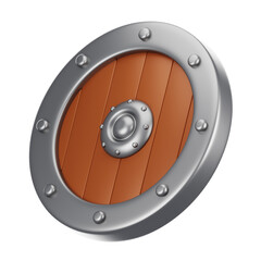 Poster - 3d rendering shield icon with cartoon style. Game icon concept