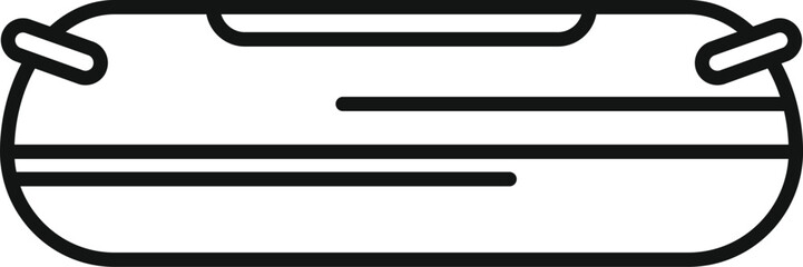 Poster - line art icon of an inflatable boat, commonly used for fishing, watersports, and recreational activi