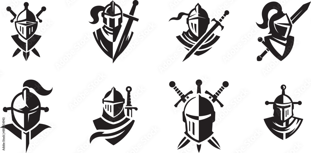 knight logo, vector, knight helmet logo concepts, simple knight logos ...