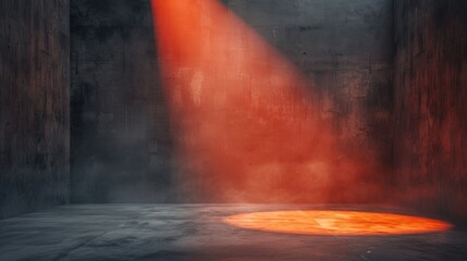 Poster - Cement backdrop with orange spotlight showcasing product