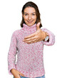 © Krakenimages.com - Young caucasian girl wearing wool winter sweater smiling friendly offering handshake as greeting and welcoming. successful business.