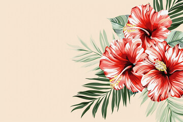 a floral background pattern, red pink green and earth tones 