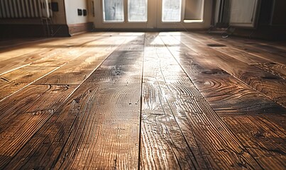 Wall Mural - textured wooden floor with natural texture