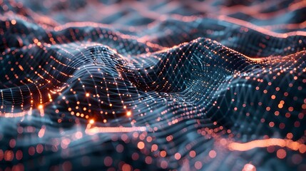 Futuristic mesh: A digital landscape of connections