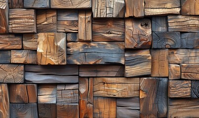 Wall Mural - wooden wall panel texture