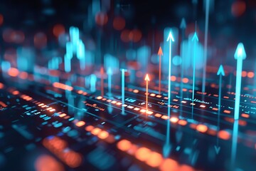 Leinwandbilder - Abstract Digital Data Growth and Progress