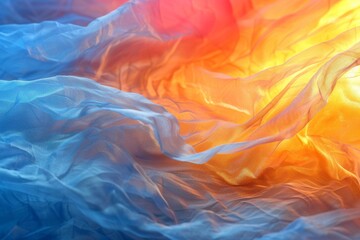 Canvas Print - Abstract colorful fabric waves creating a dynamic and artistic visual with vibrant hues