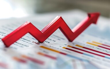 Poster - Red Arrow on Financial Charts