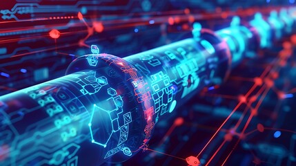Poster - digital data flow: cyber network