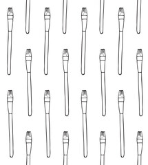 Sticker - Vector seamless pattern of hand drawn sketch doodle outline paint brush isolated on white background