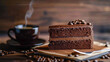 © Bilal Graphics - Photo of a chocolate cake with chocolate and nuts on top. chocolate cake, chocolate dessert, cake with nuts, chocolate topping, dessert photography, chocolate and nuts, sweet treat, delicious cake,