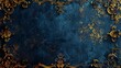 © aimanasrn - Timeless Regency Background with Rich Navy and Gold Patterns and a Gilded Frame with Scrollwork