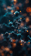 Poster - A close up of a bunch of small spheres with a blurry background. The spheres are of different sizes and are scattered throughout the image. Scene is one of chaos and disorder