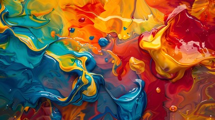 An artistic display of colorful liquids merging and flowing, creating a visually stunning and energetic background. An artistic display of colorful liquids merging and flowing, isolated on white surf 