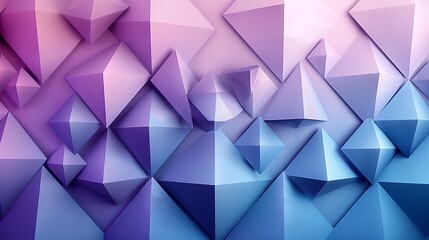 Poster - 3D rendering of a pile of randomly sized cubes with a pink to blue gradient.