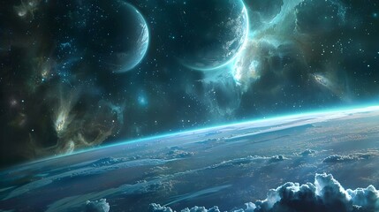 Wall Mural - melodic space scene