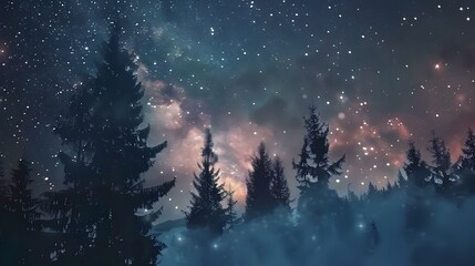 Wall Mural - starry sky view