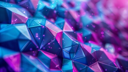 Poster - 3D rendering of a pile of randomly sized cubes with a pink to blue gradient.