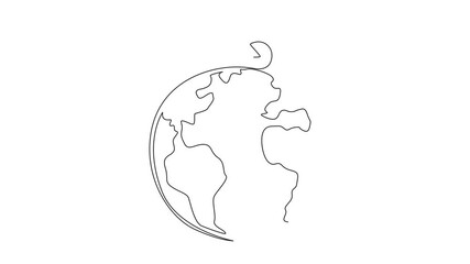 Poster - Animation of single continuous line drawing bike on a globe. Vehicles without harmful exhaust gases. Environmentally friendly vehicle. Healthy vehicle. World environment day. Full length motion