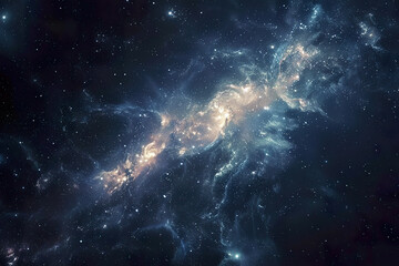 Wall Mural - a blue sky with stars and a galaxy.