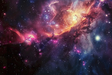 Wall Mural - a blue sky with stars and a galaxy.