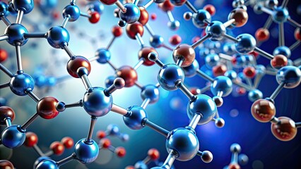 Wall Mural - of a complex molecule, chemistry, science, molecular structure, biology, atom, technology, organic, formula, research