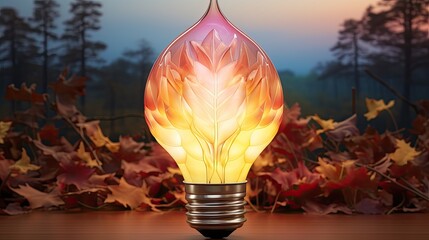 Wall Mural - pastelcolored, handcrafted paper light bulb floating in the center, symbolizing the lightness and co