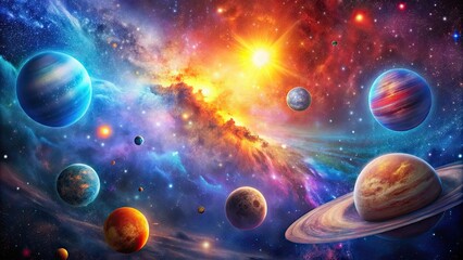 Wall Mural - stunning image of vibrant cosmic wonders in the universe, stars, galaxies, space, celestial, beauty