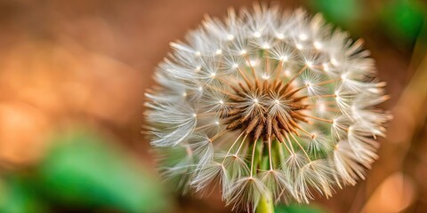 Canvas Print - Closeup of a dandelion head in florets phase during spring , dandelion, flower, spring, closeup, nature, plant, macro, blooming