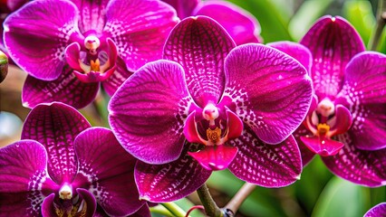 Poster - Elegant purple orchid blossom showcasing intricate flower structures and vibrant colors, orchid, purple, blossom, elegant