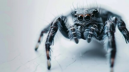 A closeup of a mouse spider on a white background  25 spider, insect, arachnid, animal, macro, isolated, nature, bug, brown, white, web, arachnophobia, closeup, predator, wildlife, scary, wild, hairy,