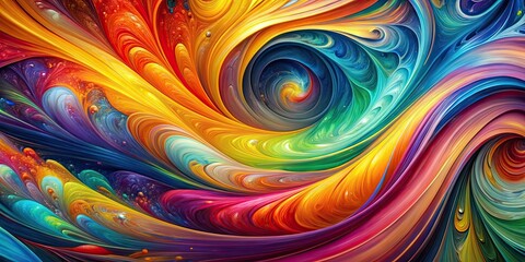 Wall Mural - Colorful, dynamic abstract art with swirling patterns of vibrant hues, swirls, abstract, color, vibrant, art, design