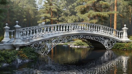 Elegant bridge with ornate railings