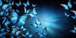 © Sujid - Vibrant blue butterflies fluttering in a dark background , butterfly, vibrant, blue, insects, wings, fluttering