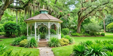 Wall Mural - Gazebo nestled in a vibrant green garden in St. Augustine, Florida , lush, gazebo, garden, St. Augustine, Florida