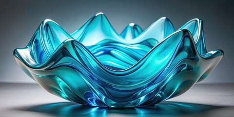 Poster - Unique cerulean glass abstract tabletop sculpture , cerulean, glass, abstract, tabletop, sculpture, unique, artistic