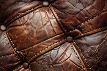 Poster - Leather with a brown texture