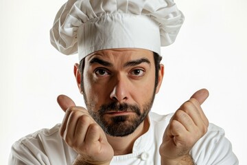 Wall Mural - Male cook Alone on white