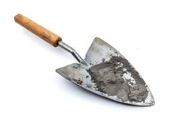 Wall Mural - Metal trowel for plastering and cement work on white background