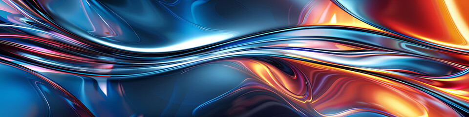 Wall Mural - abstract shapes in blue, red and gold colors, creating an elegant wallpaper, generative AI