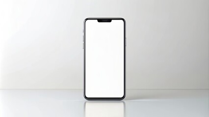 Canvas Print - Smartphone mock up on a white background, smartphone, mock up, technology, device, digital, screen, modern