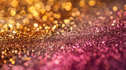 Wall Mural - Shimmering Gold and Pink Glitter Texture Background