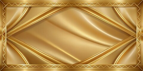 Canvas Print - Golden silk background with elegant geometrical frames outline, luxury, silk, gold, elegant, geometry, frames, decorative